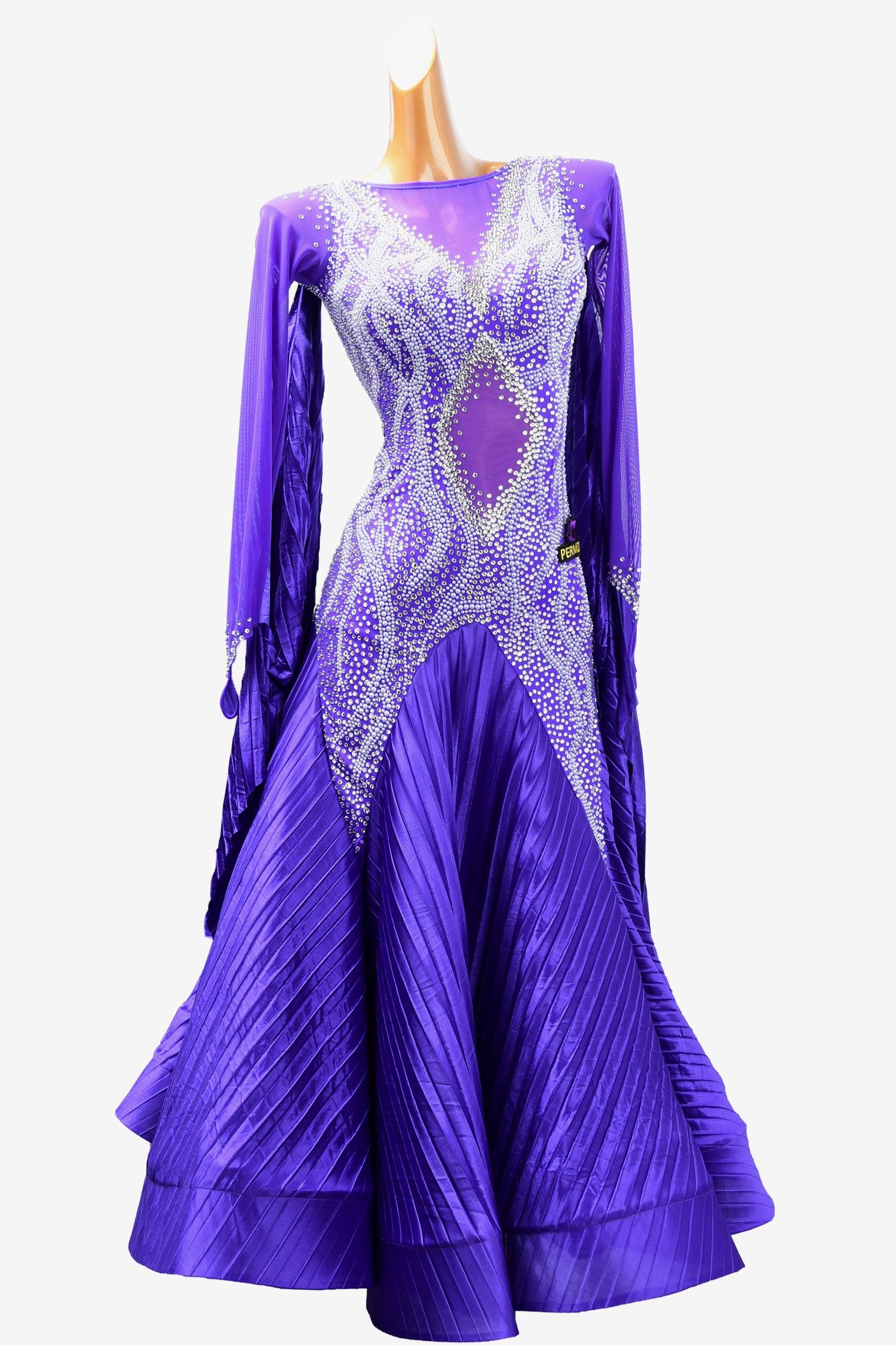 Permino violet orchid Standard dress with rhinestone - PerminoDesign